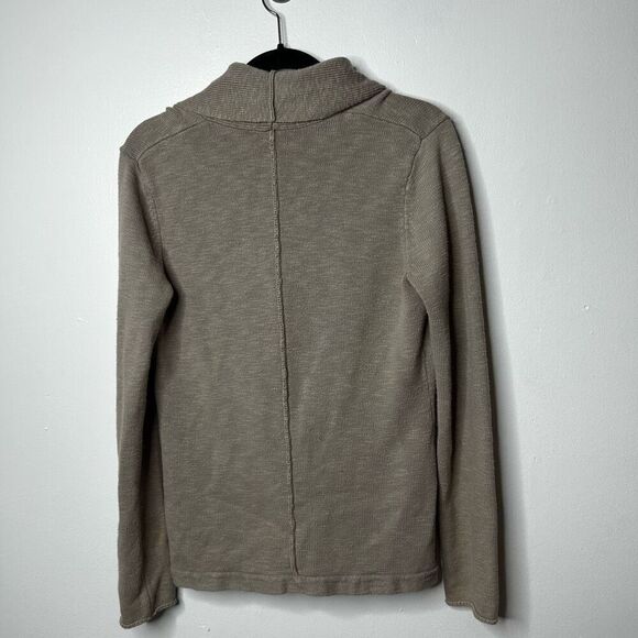 James Perse Tan One Button Cardigan Size 4 XL Oatmeal Preppy Cotton Linen - Picture 2 of 12